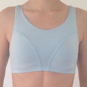 *5/$25* ELITA - Baby Blue Sports Bra With Stripes